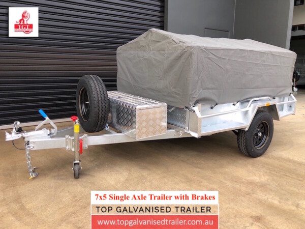 7x5 galvanised trailer with cover