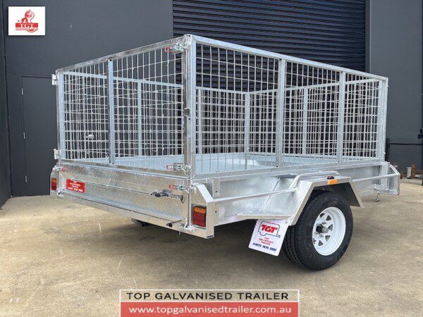 top galvanised trailer with cage