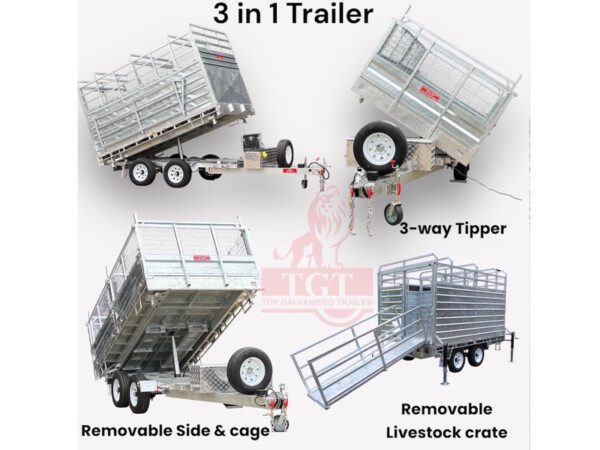 12x7 3 way tipper trailer