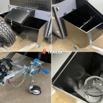 off road camper trailer with jerry can holder and gas holder