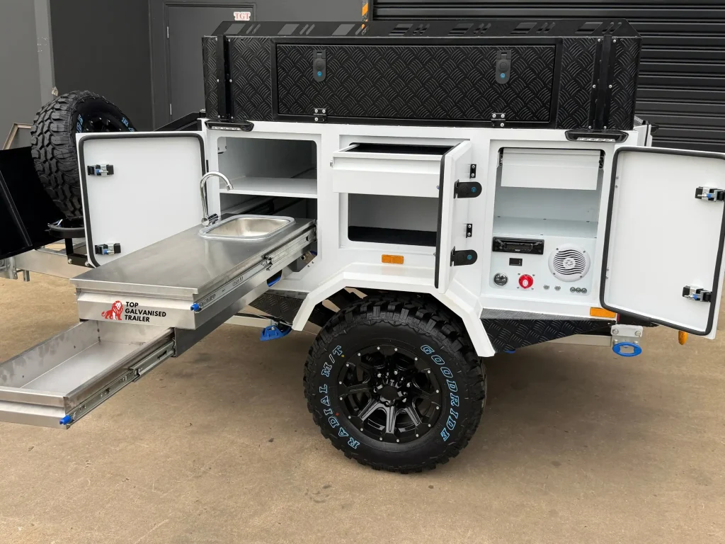 camper trailer with kitchen
