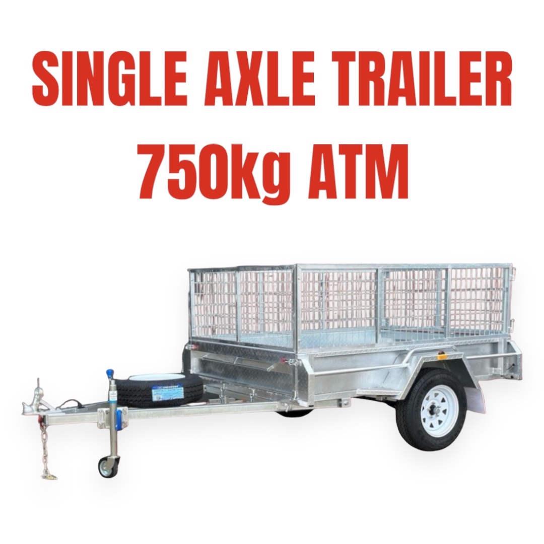 single axle trailers 750kg ATM