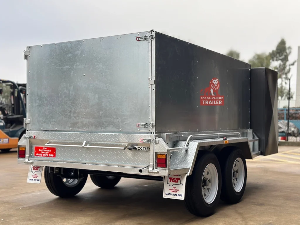 galvanised gardening trailer