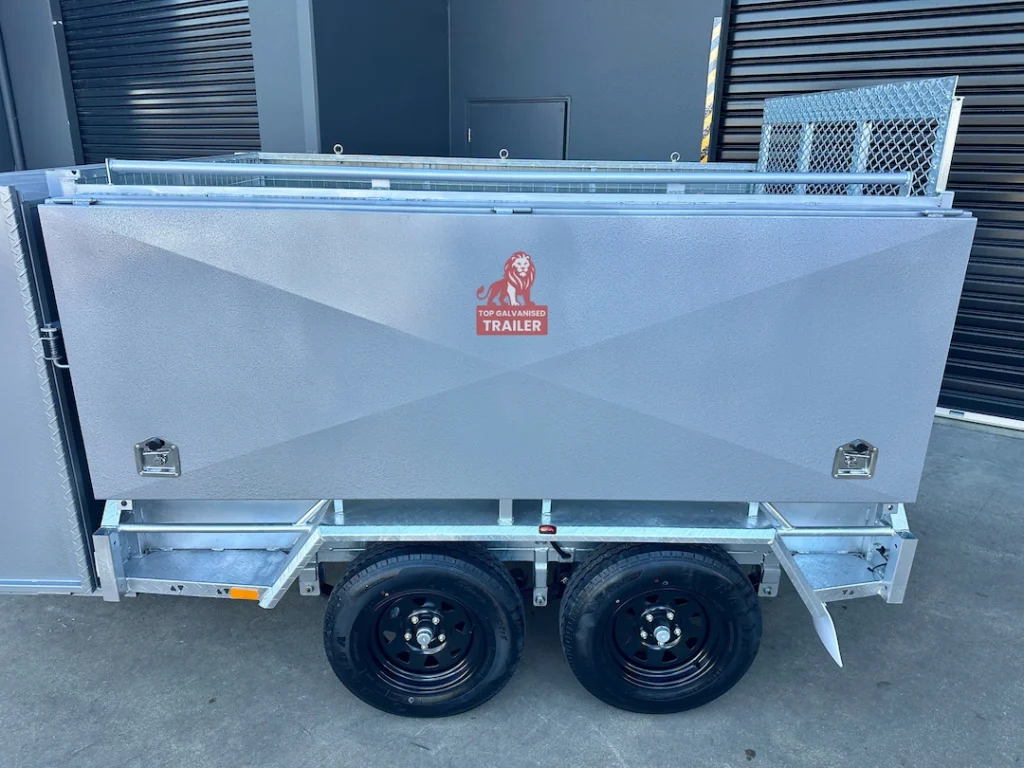mower trailer with toolbox