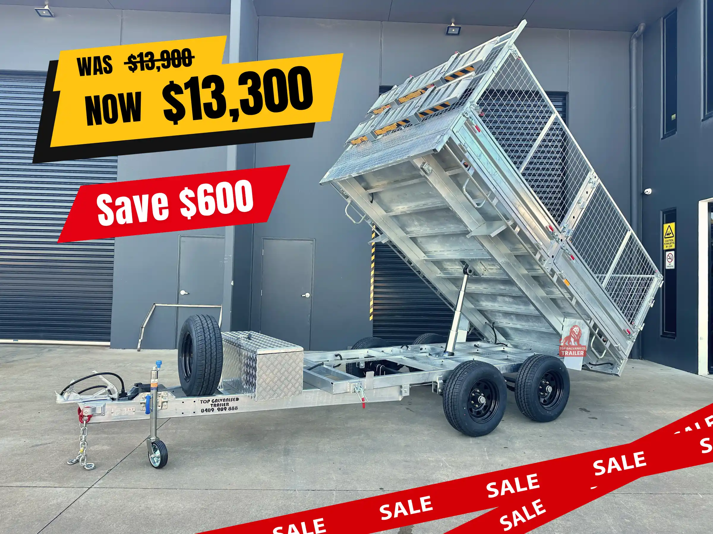 12x7 flat deck tipper trailer sale