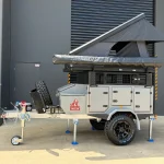 Off Road Camper Trailer with roof top tent and awning