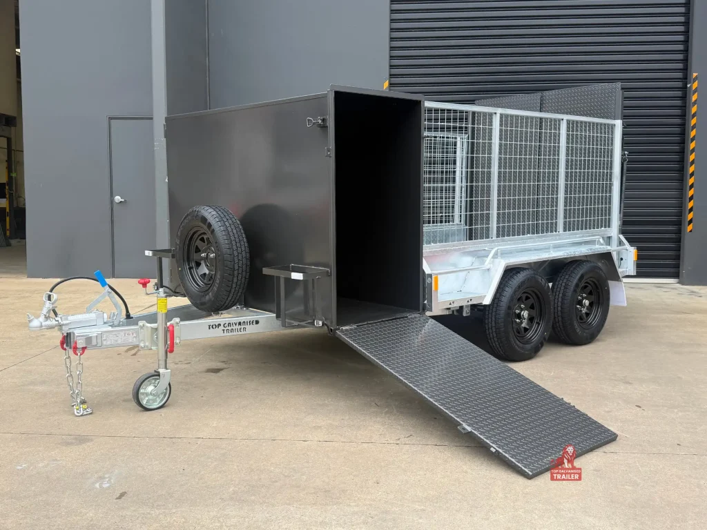 trailer with mower box