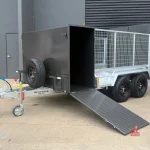 trailer with mower box