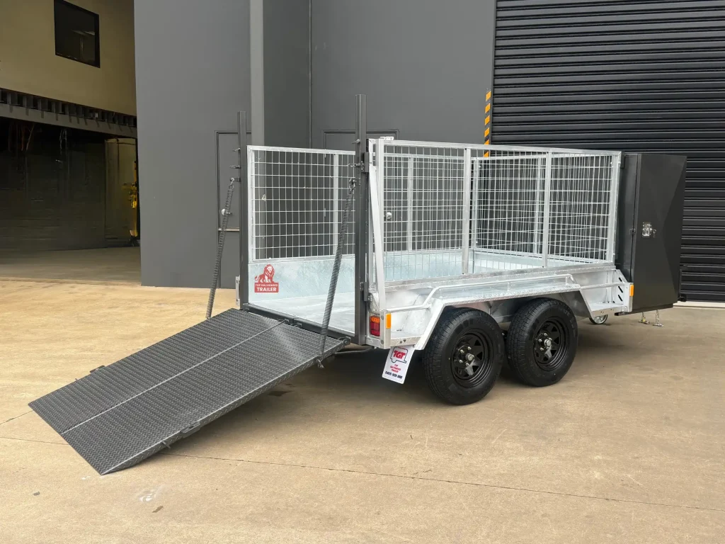 garden mower trailer with ramp