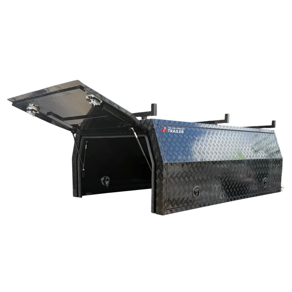 aluminium trailer canopy with roof racks